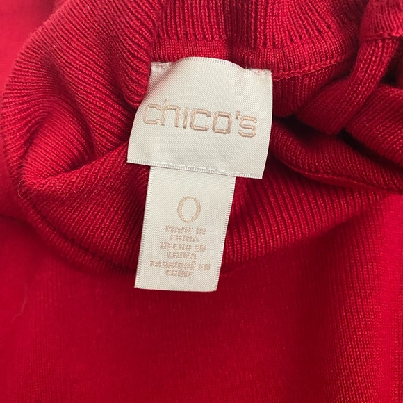 Chico's Vibrant Red Turtleneck Sweater - Picture 4 of 7